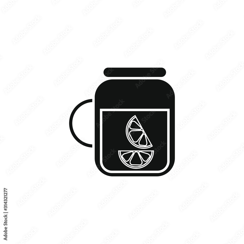Lemonade jug vector icon formed with simple shapes Lemonade jug vector icon formed with simple shapes