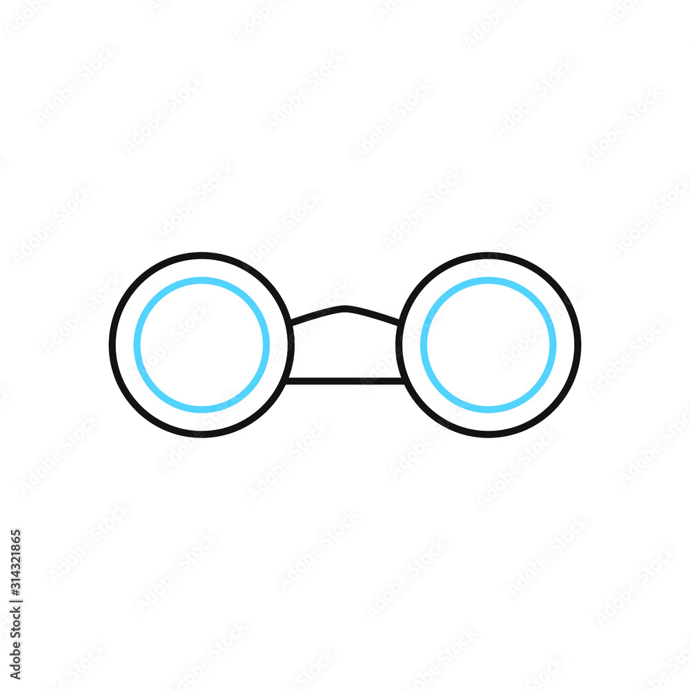 vector icon of binoculars face with simple shapes vector icon of binoculars face with simple shapes