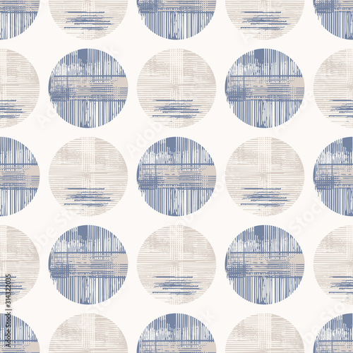 Grey french linen vector polka dot texture seamless pattern. Brush stroke grunge shappy chic abstract background. Country farmhouse style textile. Irregular distressed dotty spot mark allover print.
