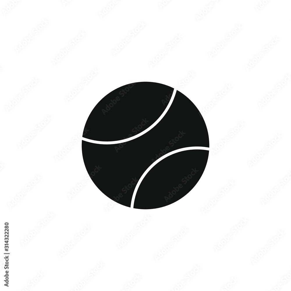 vector icon of tennis ball with simple shapes vector icon of tennis ball with simple shapes