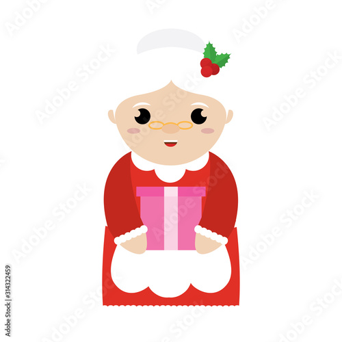 Isolated mrs claus cartoon