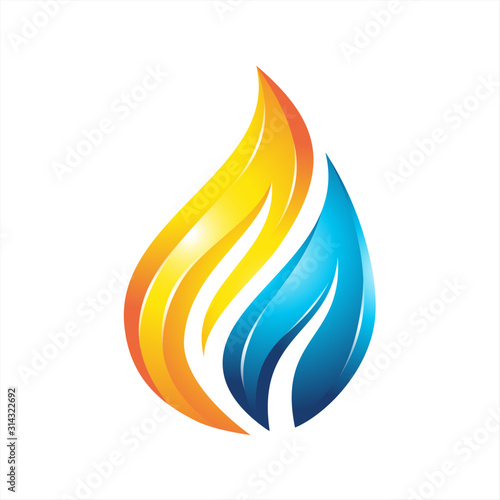 modern flame water drop vector logo template