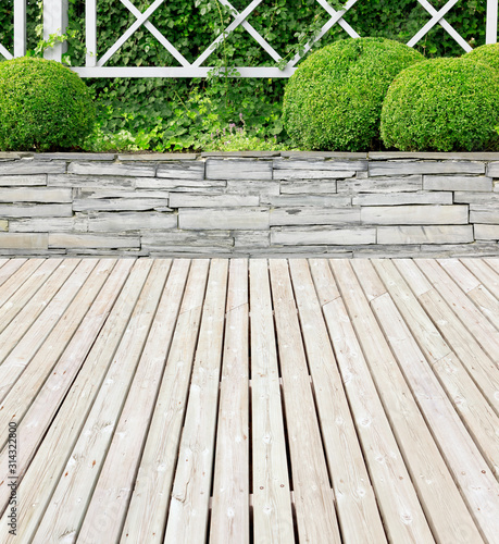 Beautiful well-kept garden with terrace photo