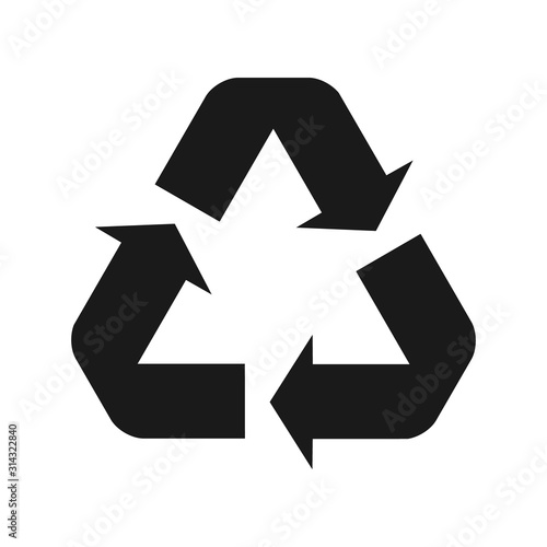 Recycle icon vector. Style is flat symbol. Recycling symbol illustration isolated on the white background