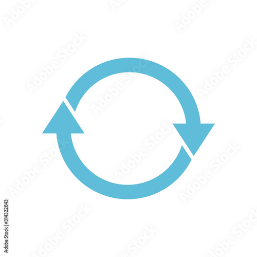 Recycle icon vector. Style is flat symbol. Recycling symbol illustration isolated on the white background