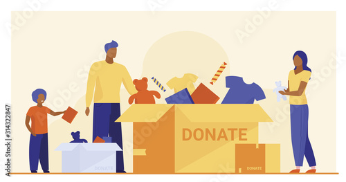 Family packing donation box