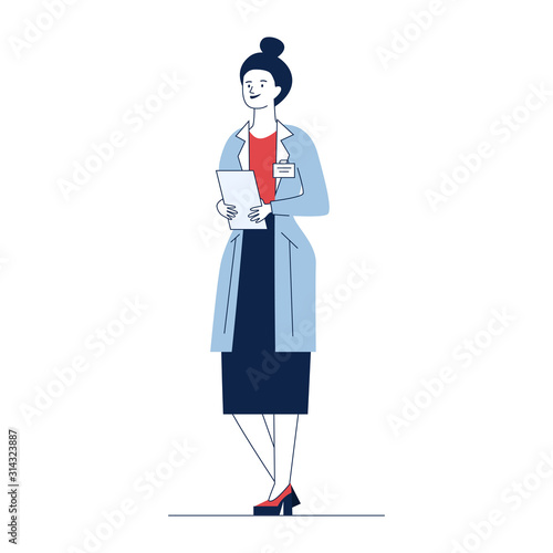 Female physician with medical history