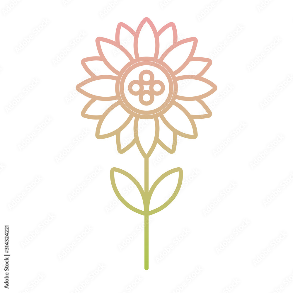 flower stem leaves plant gradient icon flower stem leaves plant gradient icon