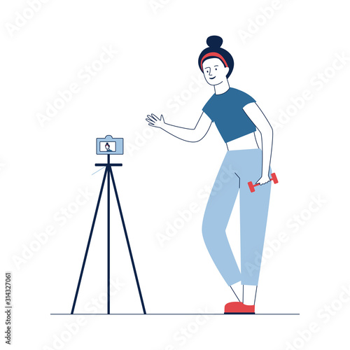 Fitness blogger posing for camera