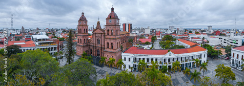Aerial panorama of the center of the city of Santa Cruz de la Sierra. Bolivia