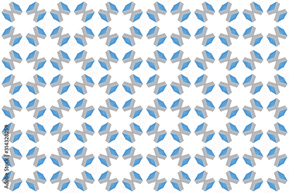 Seamless geometric pattern design illustration. Background texture. Used gradient in blue, grey, white colors.