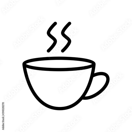 Coffee cup icon on white background.
