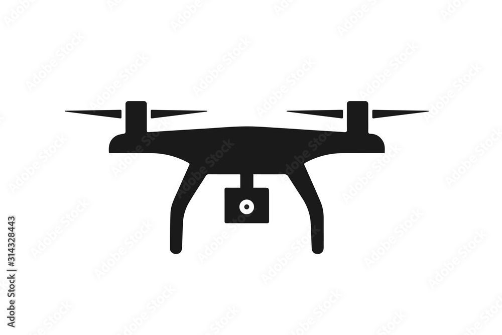 Vecteur Stock Flying drone with action camera icon vector | Adobe Stock