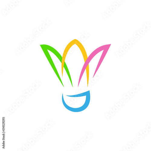 shuttlecock badminton logo icon designs vector