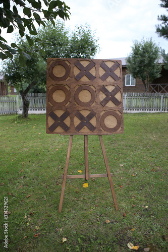 board games outside garden tic tac toe