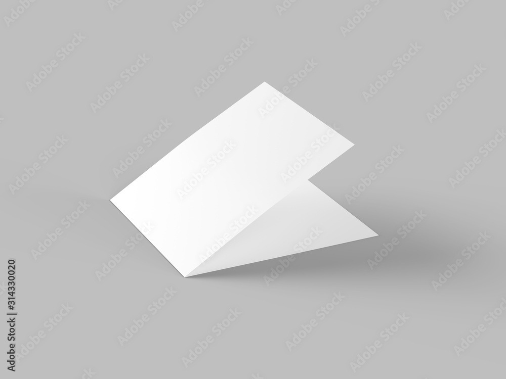 Brochure in square format folded to two - mockup. 3d illustration Brochure in square format folded to two - mockup. 3d illustration