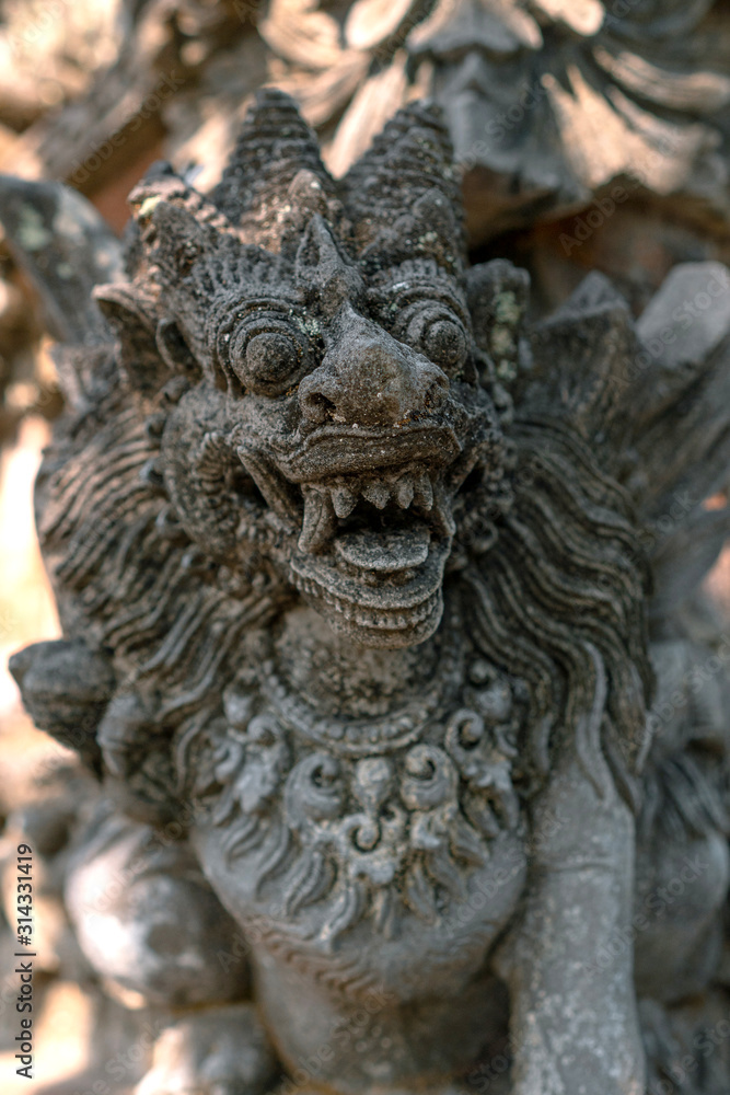 Traditional statue of indonesian  deities at the temple Bali