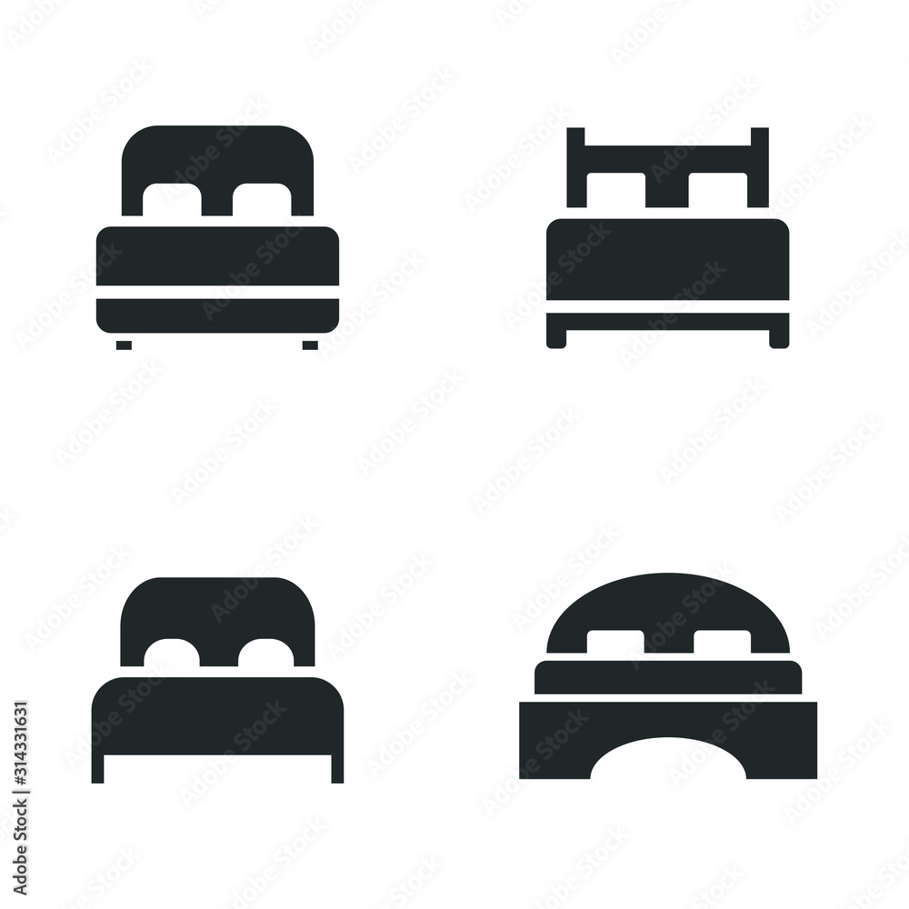 Bed hotel room icon template color editable. Double bed symbol vector sign isolated on white background illustration for graphic and web design. Bed hotel room icon template color editable. Double bed symbol vector sign isolated on white background illustration for graphic and web design.