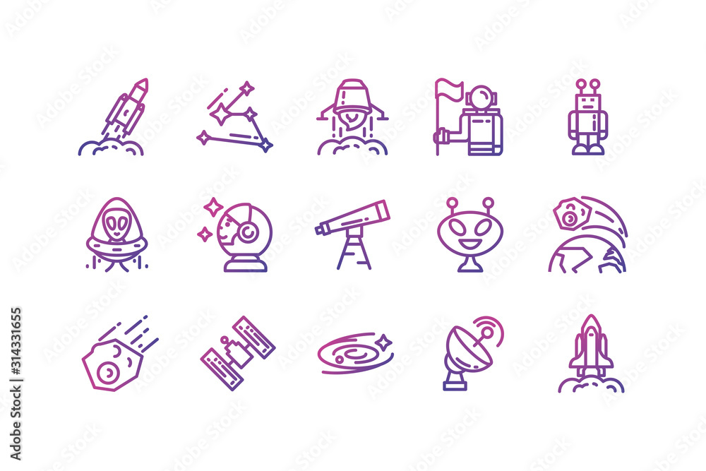 Isolated space icon set vector design Isolated space icon set vector design