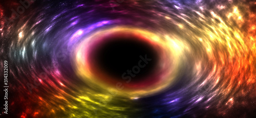 A black hole in a colorful galaxy © Aphisit