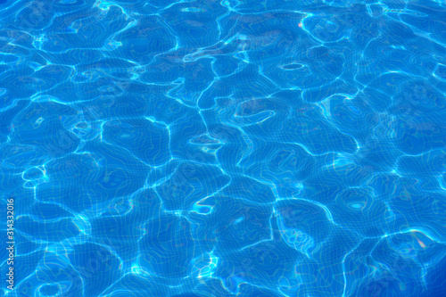 Water surface with light reflections in a swimming pool as a background © sergklein