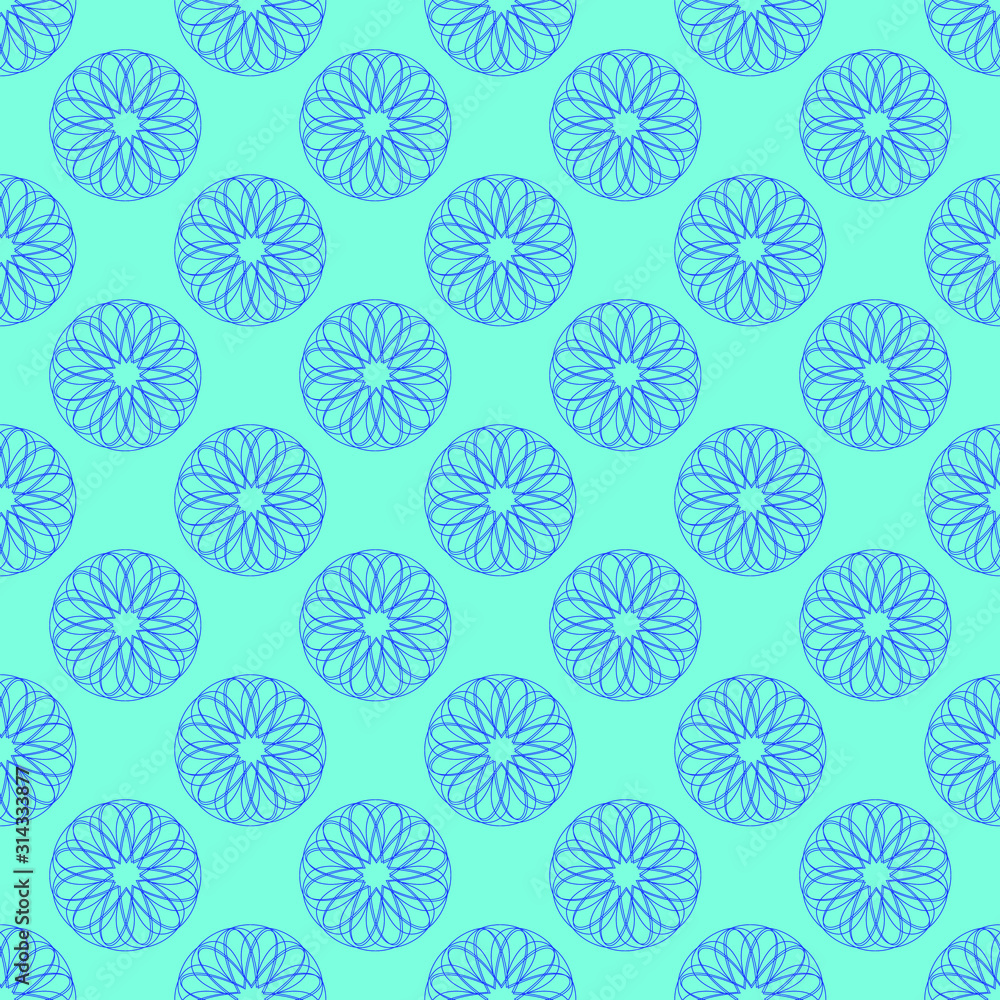 seamless floral pattern on the cyan background