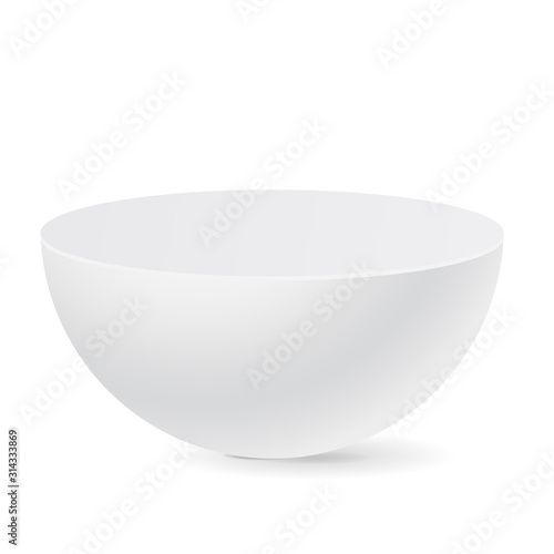 Half sphere. White 3d geometric shape