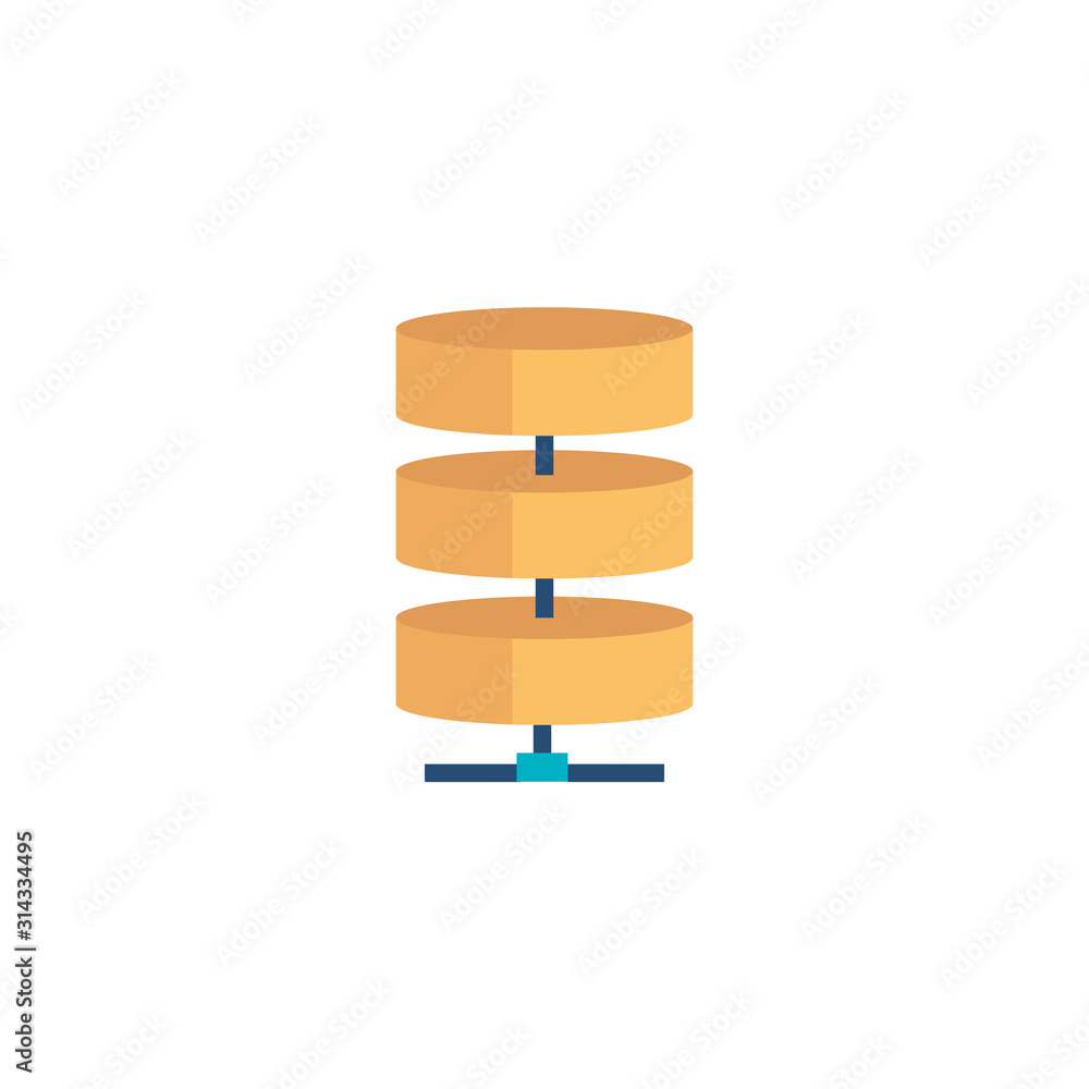 cyber security server data disk flat style icon cyber security server data disk flat style icon