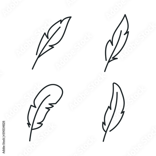 Feather, Pen icon template color editable. Feather symbol vector sign isolated on white background illustration for graphic and web design.
