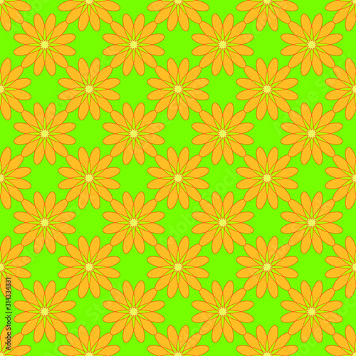 Seamless pattern on the green background