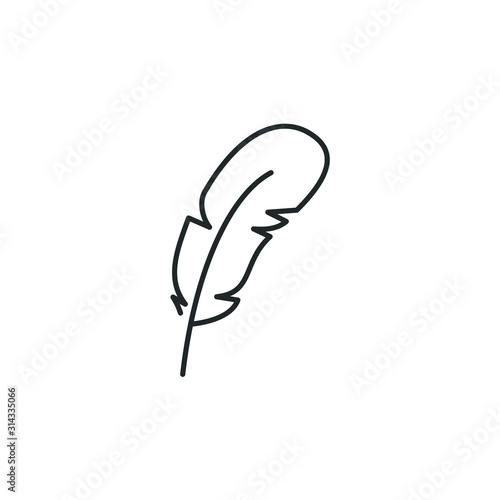 Feather, Pen icon template color editable. Feather symbol vector sign isolated on white background illustration for graphic and web design.