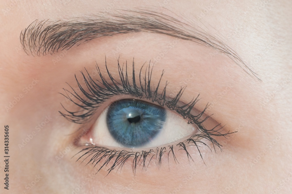Beautiful blue eye, young beautiful woman close up Beautiful blue eye, young beautiful woman close up