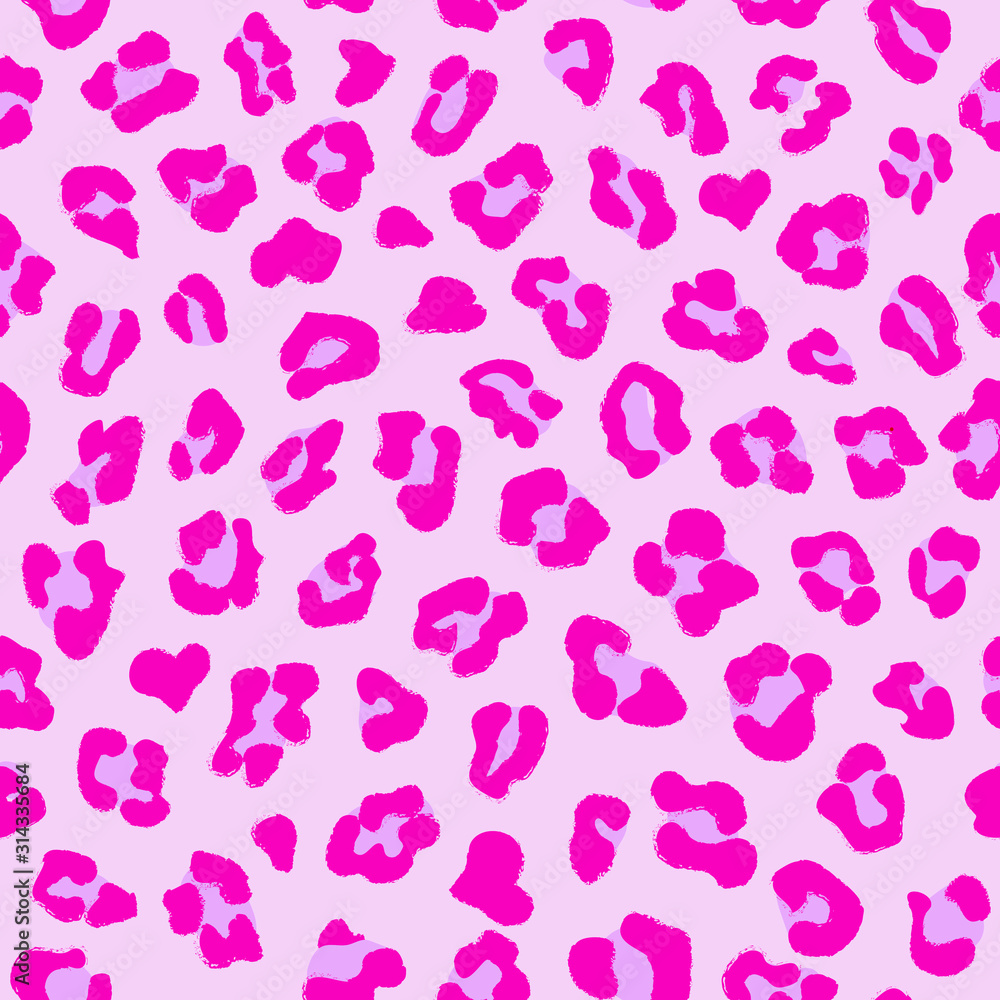 Pink color leopard seamless pattern