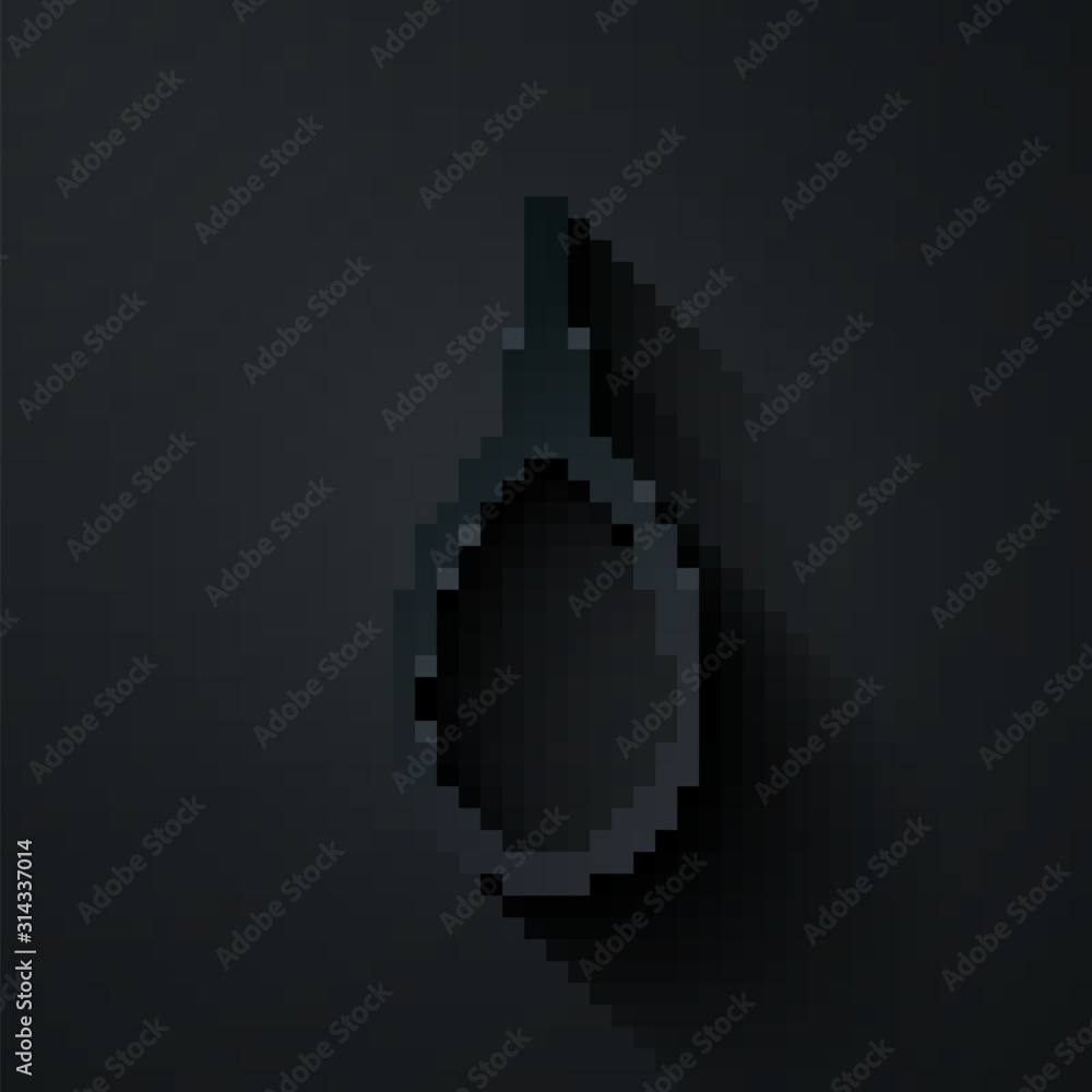 Fototapeta premium Paper cut Gallows rope loop hanging icon isolated on black background. Rope tied into noose. Suicide, hanging or lynching. Paper art style. Vector Illustration