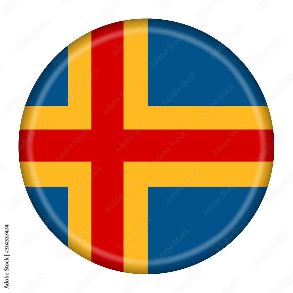 Aland Islands web icon button isolated on white with clipping path Aland Islands web icon button isolated on white with clipping path