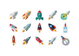 Isolated rockets icon set vector design