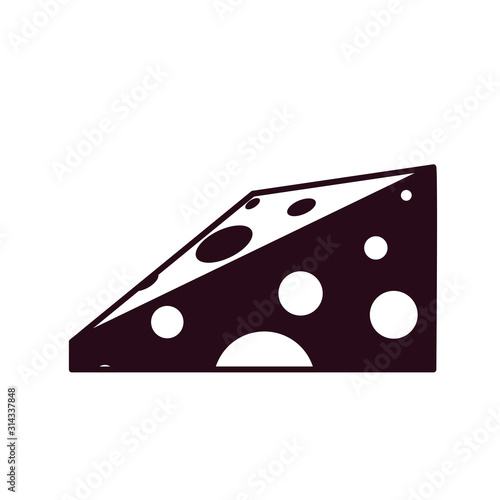 slices cheese block line style icon