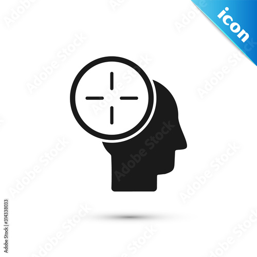 Black Head hunting concept icon isolated on white background. Business target or Employment. Human resource and recruitment for business. Vector Illustration