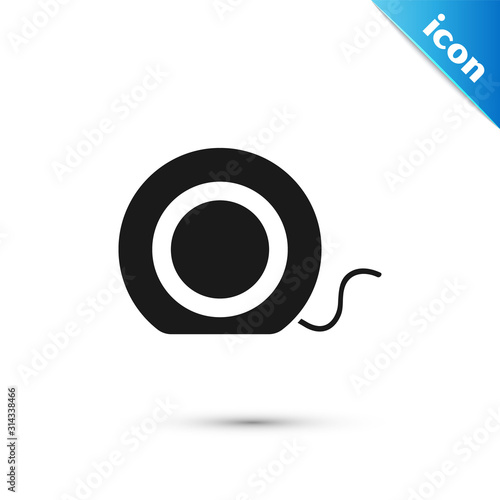 Black Dental floss icon isolated on white background. Vector Illustration