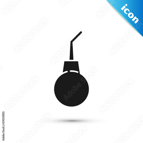 Black Enema pear icon isolated on white background. Medical rubber pump. Vector Illustration
