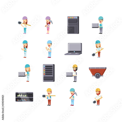 Isolated programming and construction icon set vector design © djvstock