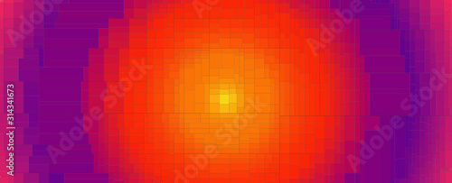 Vector Generative Art Sun Pattern Background - Summer OpArt Sunshine Graphic Design