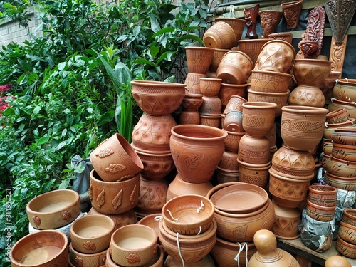 clay pots in the garden © SHOHANA
