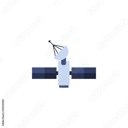 space satellite flat style icon