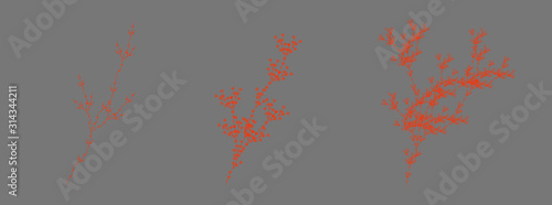 Set of Vector Dendritical Recursion Design - Plant Like L-system Mathematical Model