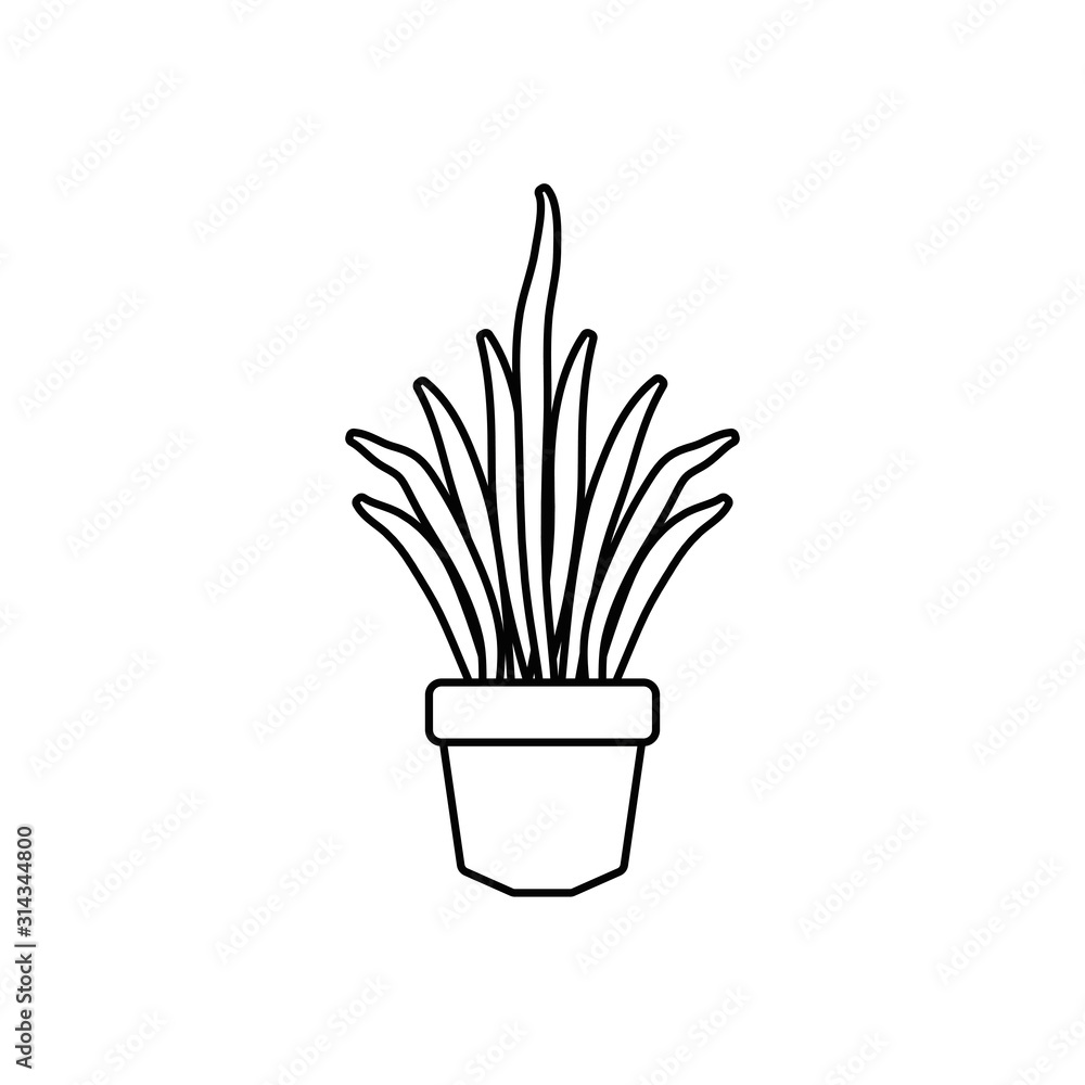 long leaves nature plants line style icon long leaves nature plants line style icon