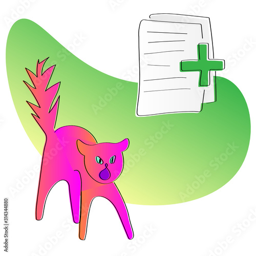 Εκτύπωση καμβά Bright and minimalist illustration showing a pile of documents required for a pe