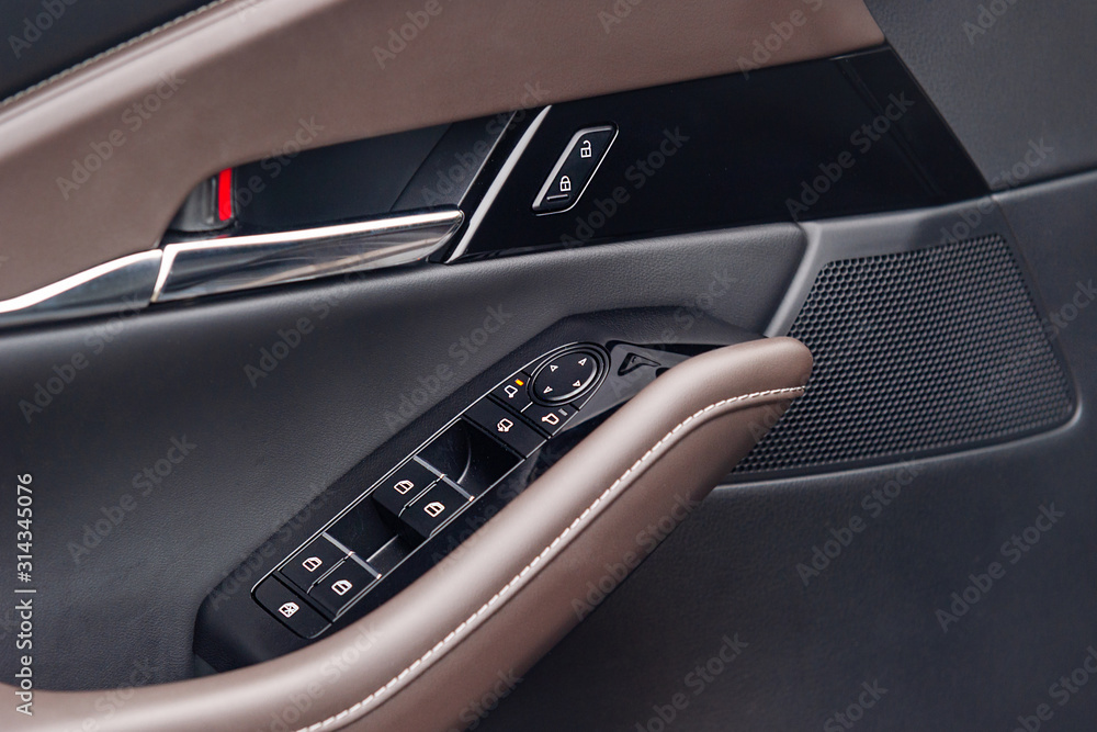 Door in interior of new modern car Door in interior of new modern car