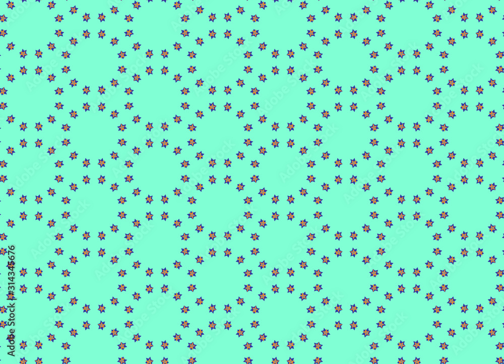 Mint background pattern from the star figures circle shape. Geometric seamless design template with simple symmetric ornament. Creative pattern in azure colour for fabric, banner, print, sticker Mint background pattern from the star figures circle shape. Geometric seamless design template with simple symmetric ornament. Creative pattern in azure colour for fabric, banner, print, sticker