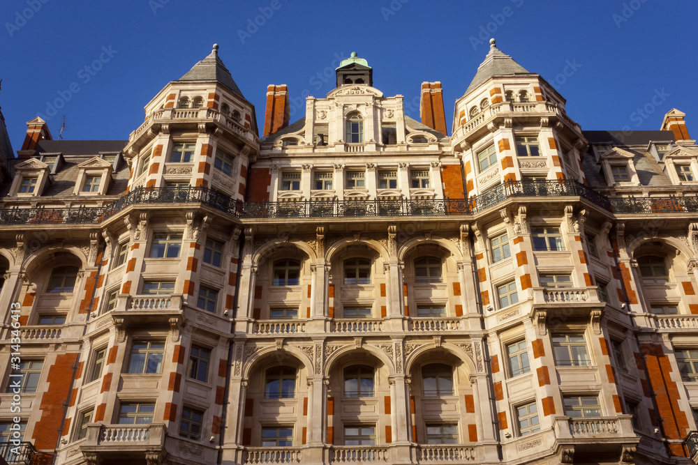 The facade of a grand building in London
